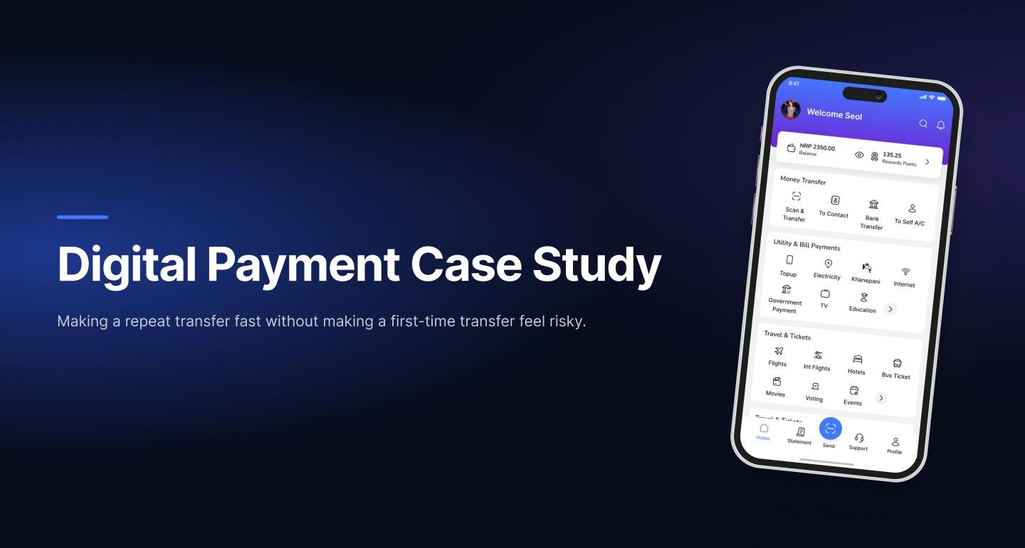 Digital Payment App: Making Transfers Feel Fast & Safe app ui user interface user research userexperience ux