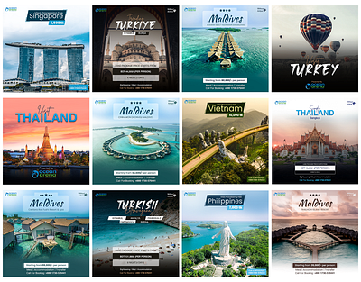 Travel Agency Poster graphic design social media poster tour package design travel agency poster visa package design