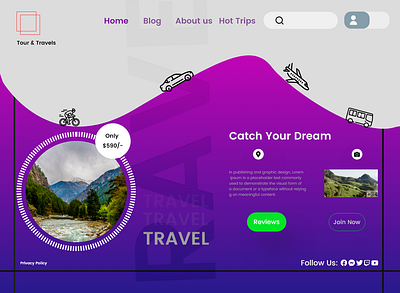 Travel landing page branding design graphic design ui ui ux design uidesign ux web