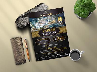 Umrah Packages Flyer For Travel Agency ad advertising banner creative design designer eye catching flyer graphic design high quality illustration islamic modern packages poster print stunning umrah