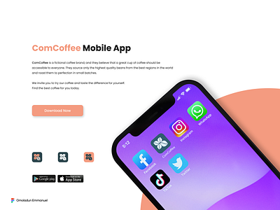 ComCoffee App Icon app branding coffee design figma mobile ui ux