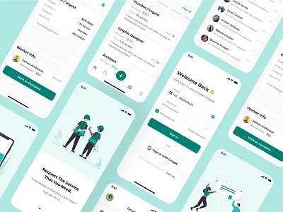 Worker App (Local Work & Worker hunting Mobile app ) app uiux mobile uiux modern app task app ui uiux worker app worker hiring app