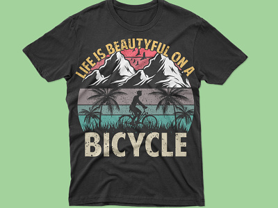 bicycle t-shirt design bicycle bike branding cycles design design tshirt graphic design illustration illustrator logo t shirt design t shirts tshirts ui vector vintage design