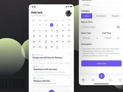 Daily Task Management App branding design graphic design illustration logo search ui ux vector web design
