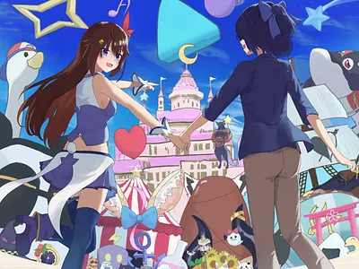 Illustration Drawing hololive Tokino Sora & A-chan hololive illustraion