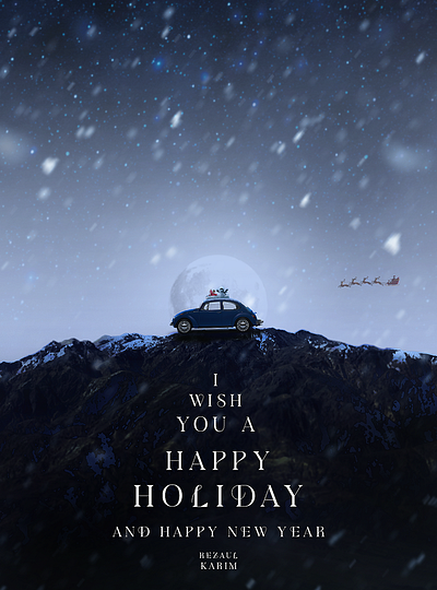 Happy Holiday Fantasy Poster Design chrismas creative happy holiday poster social media poster