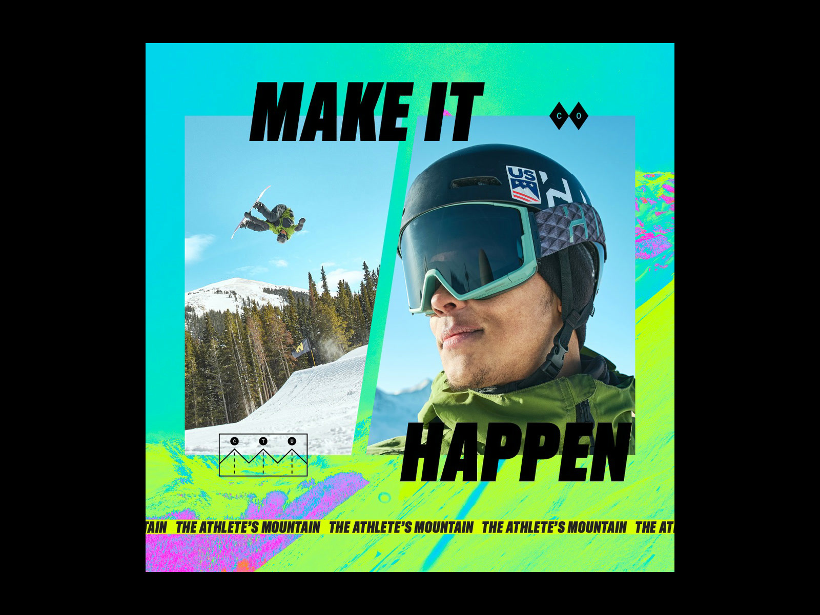 copper—make it happen campaign graphic design illustrator layout ski