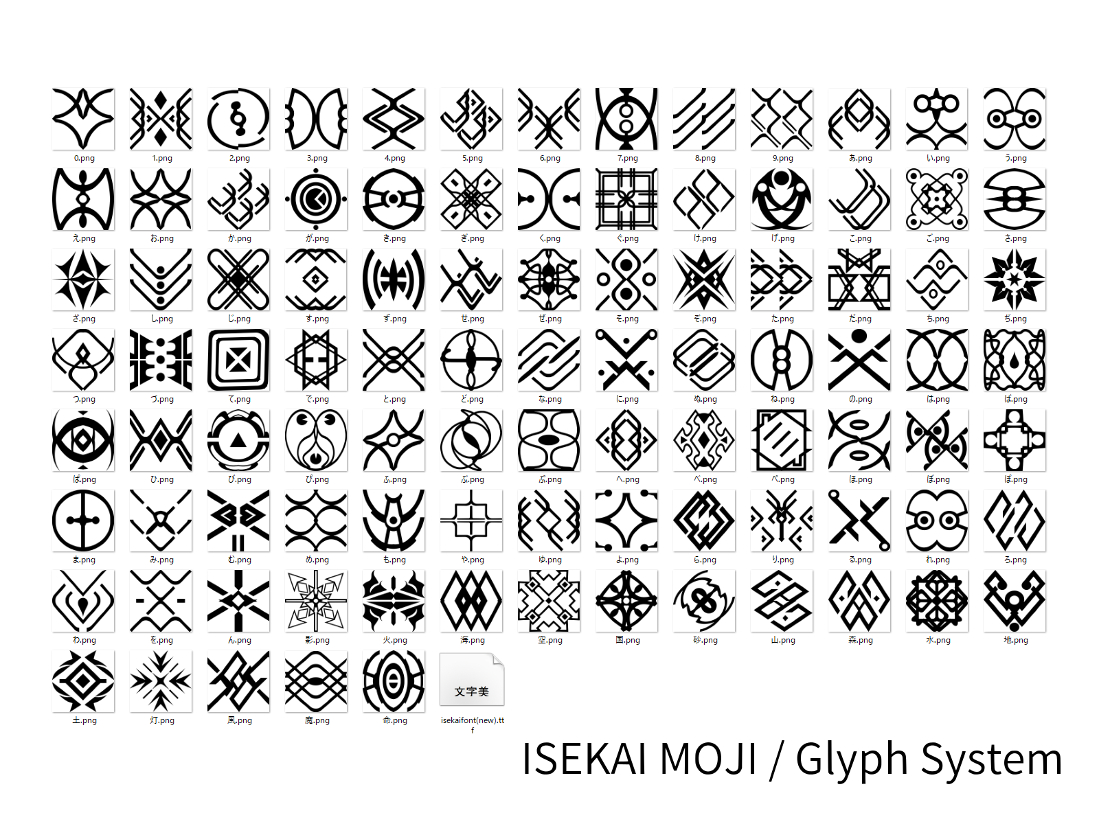 ISEKAI MOJI / Glyph System branddesign brandidentity creativedirection customtypeface designprocess designsystem digitaldesign experimentaldesign fontdesign glyph glyphdesign graphicdesign identitydesign lettering logodesign symboldesign typefacedesign typography vectordesign visuallanguage