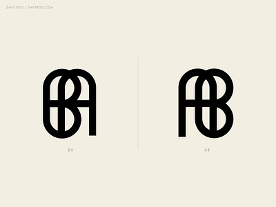 BA/AB logo a a logo ab ab logo b b logo ba ba logo black letter letter logo letters line logo logotype modern monogram simple sleek typography