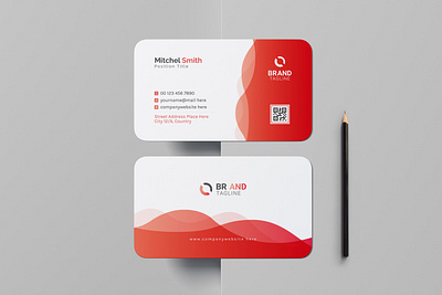 Creative and Modern Business Card Template Design abstract branding business business card card clean corporate creative creative business card graphic design id card minimal minimalist modern name card orange professional simple visiting card white