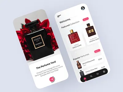 Perfume App UI Design app design app interface figma mobile app ui design