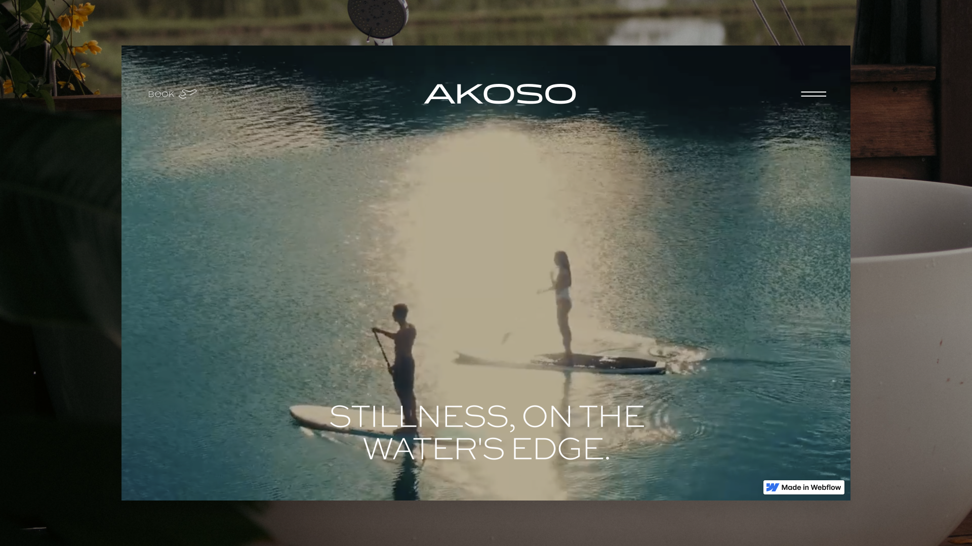 A concept lakeside wellness retreat — brand, copy & website desi africa animation booking boutique hotel design luxury ui ui design we web design webflow