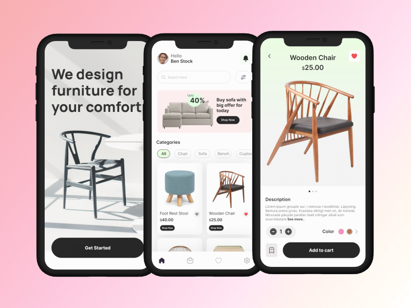 Furniture Mobile App by Ashish Das on Dribbble