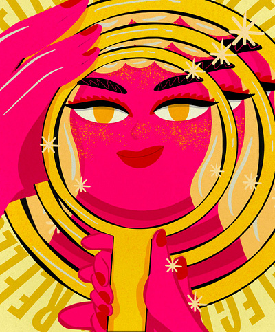 look on the mirror animation artedigital artist branding colors design digitalart drawing girls glow illustration ilustração mirror pink procreate