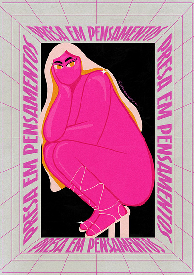 stuck in thoughts animation art artdigital branding colors design drawing editorial girls illustration ilustração pink procreate