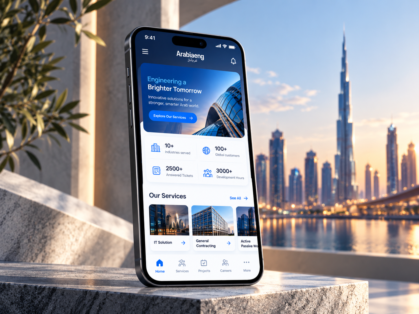 Arabiaeng — Engineering & Consulting Mobile App UI appdesign architecture businessapp construction designinspiration digitalproduct dribbble engineering figma figmadesign mobileapp mobileappdesign mobileui productdesign ui uidesign uiux userinterface uxdesign webdesign
