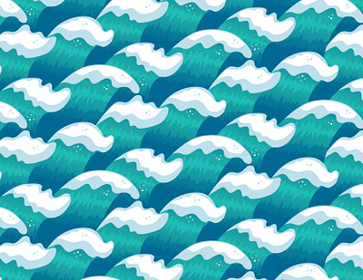 Waves pattern vector illustration ocean sea vector waves