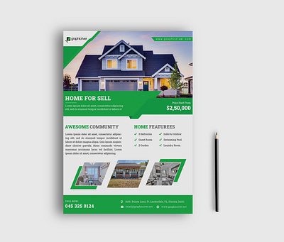 Real Estate Flyer Design adobe photoshop animation branding graphic design illustration logo motion graphics real estate flyer design ui