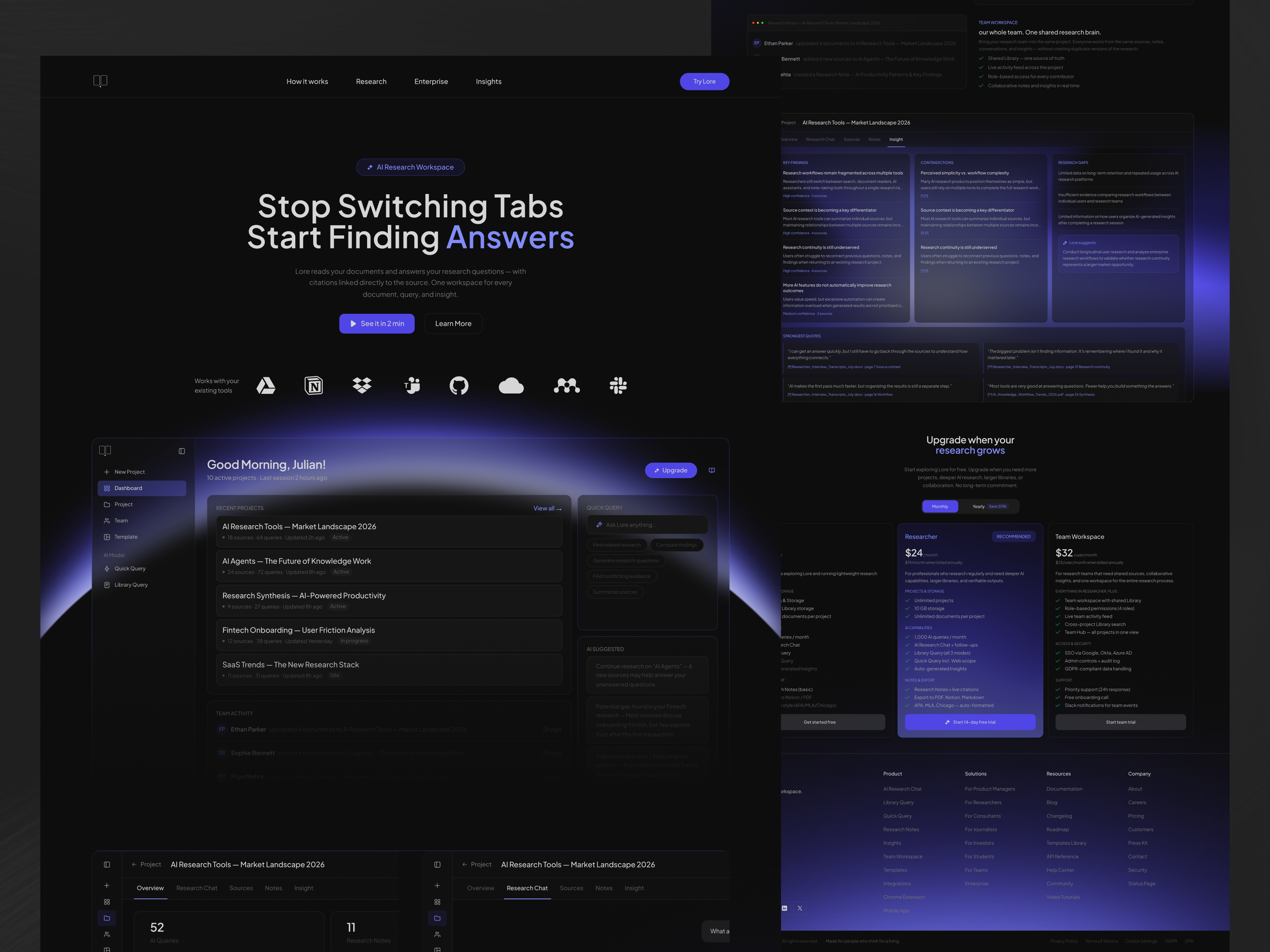 AI Research - Landing Page ai airesearch airesearchui aiui aiuiux cleanui design dribbble figma landingpage research ui uidesign uiux