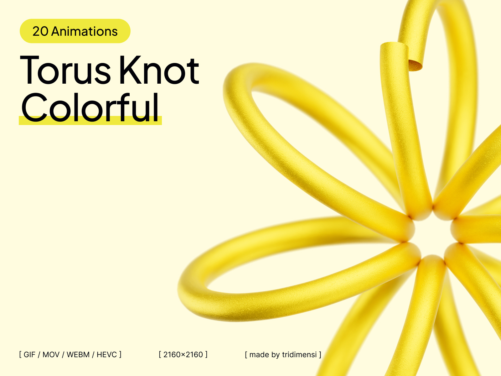 Torus Knot 3D Animation 3d 3d animation 3d motion abstract animation branding chrome clean colorful knot landing page motion graphics torus web design