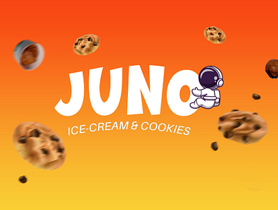 Juno - Ice-cream & Cookies bakery cookie logo cookies logo cute logo food ice cream icecream icecream logo label logo design logotype pastry snack sweet desert wordmark