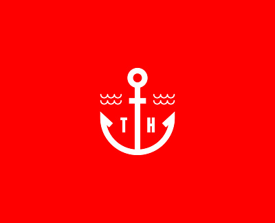 Townhall Monogram anchor design harbour illustration logo maritime monogram red townhall vector yacht