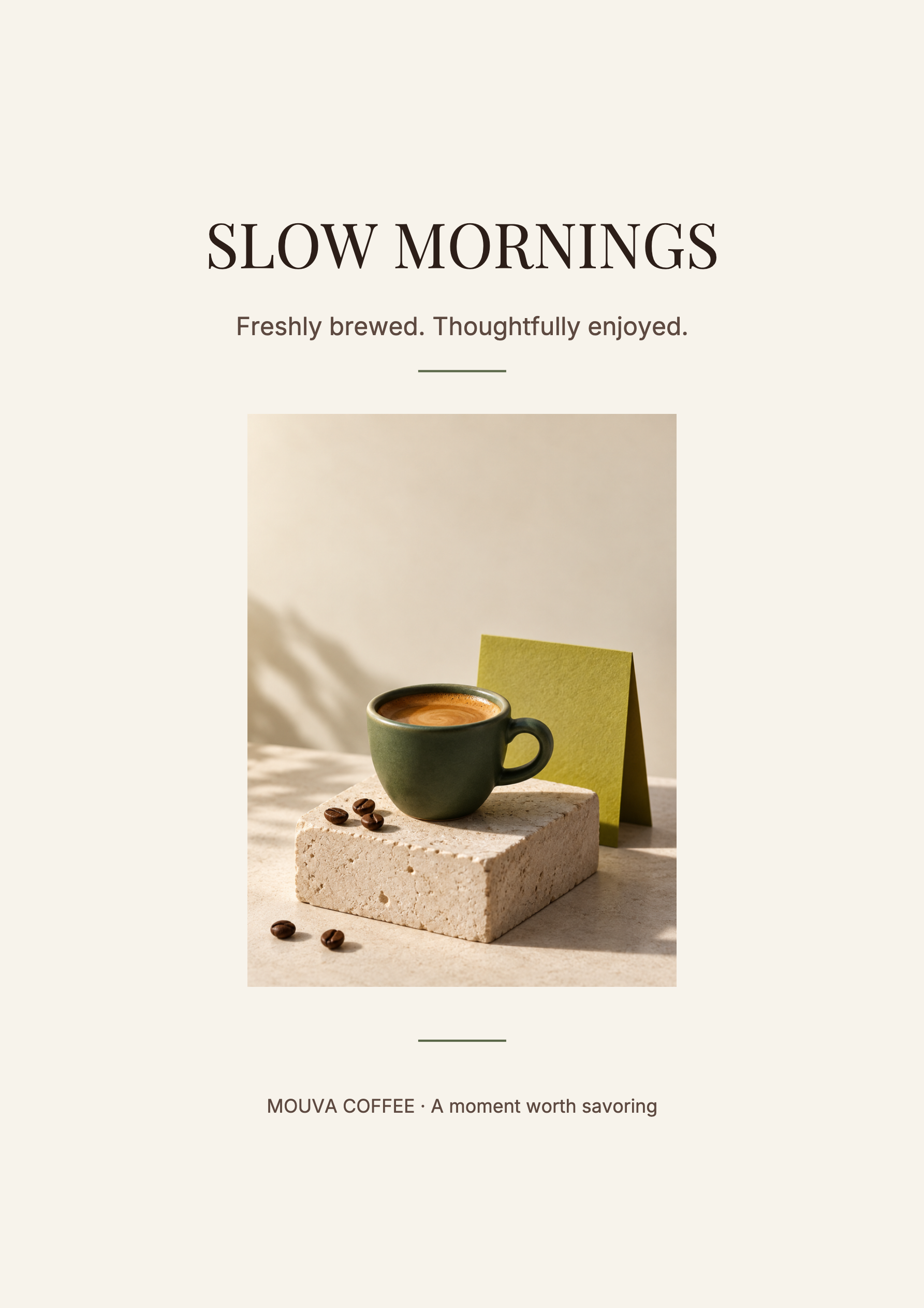Mouva — Slow Mornings: Coffee Brand Concepts ai art art direction branding coffee packaging poster design typography