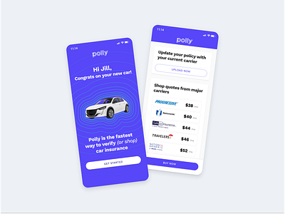 Polly Insurance Quoting App mobile product design