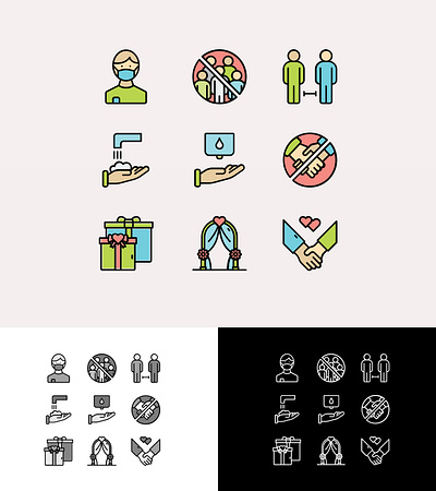 Wedding Invitation Icon Set