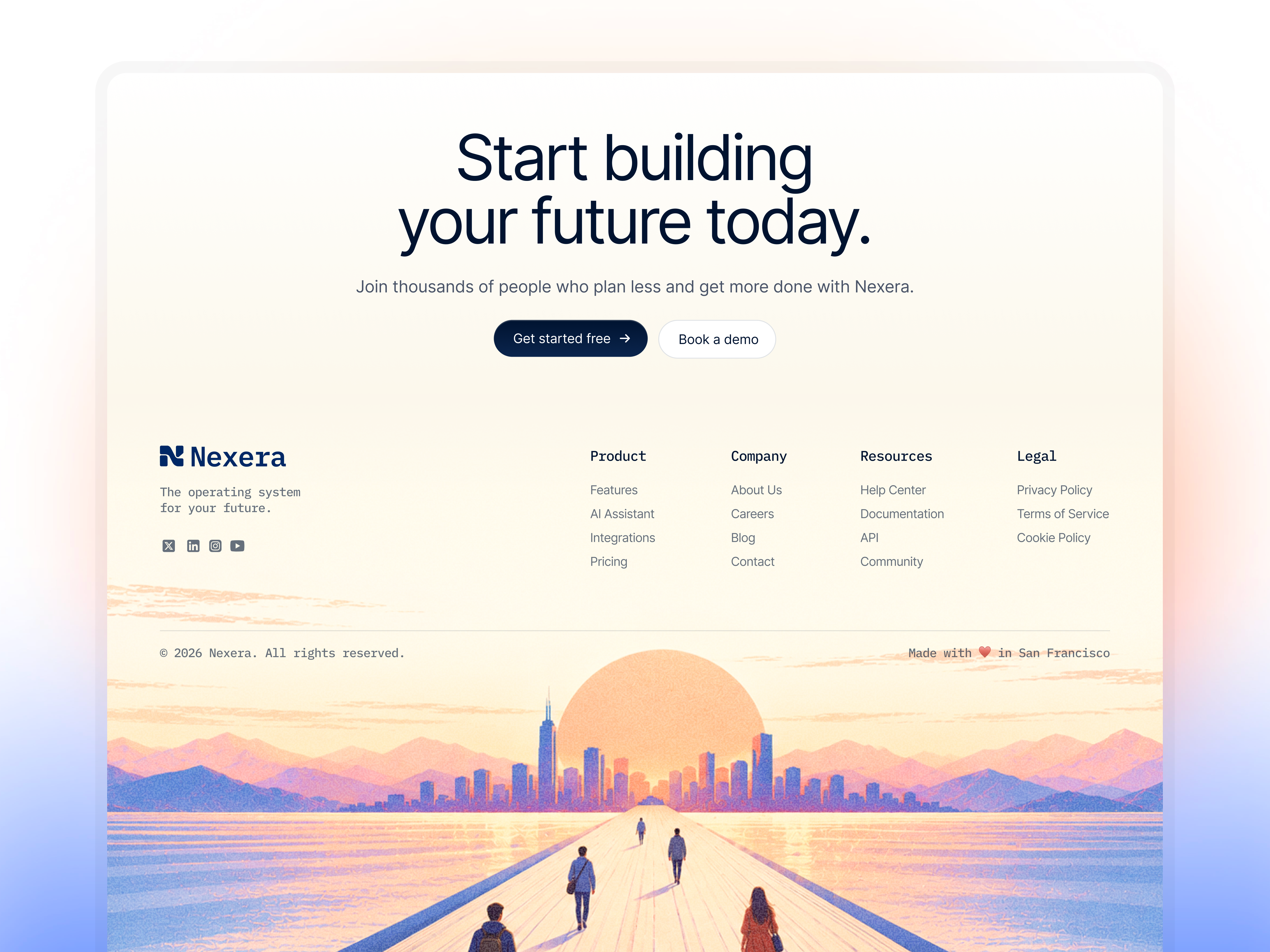 Nexera - Website footer design dailyui flat design footer footer design illustration minimal technology ui ux website