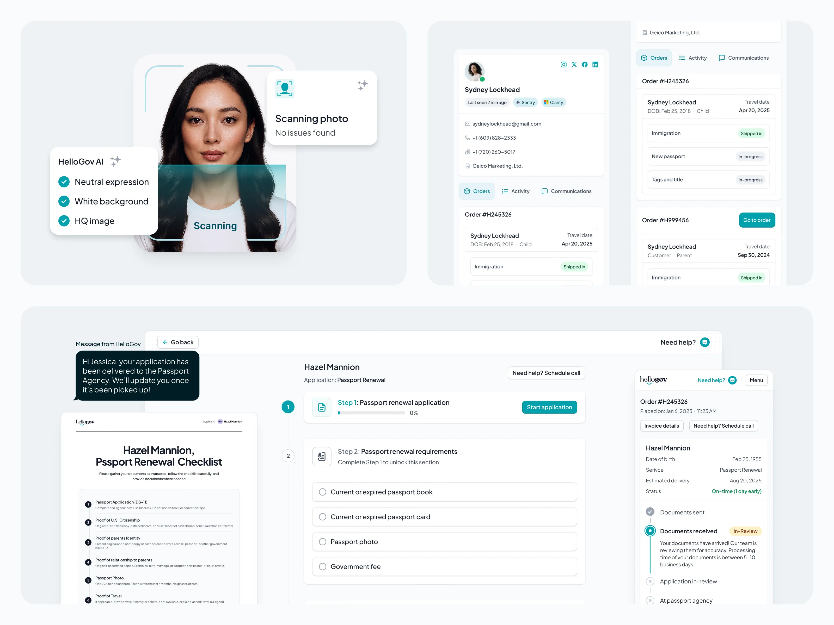 e-Gov Passport Service animation application bento bento grid checklist crm egov form government motion graphics onboarding passport scanner passport service photo scanner scanner us us passport verifier verify