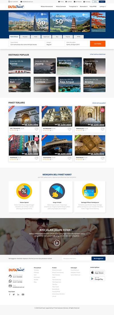 Duta Travel Website and App