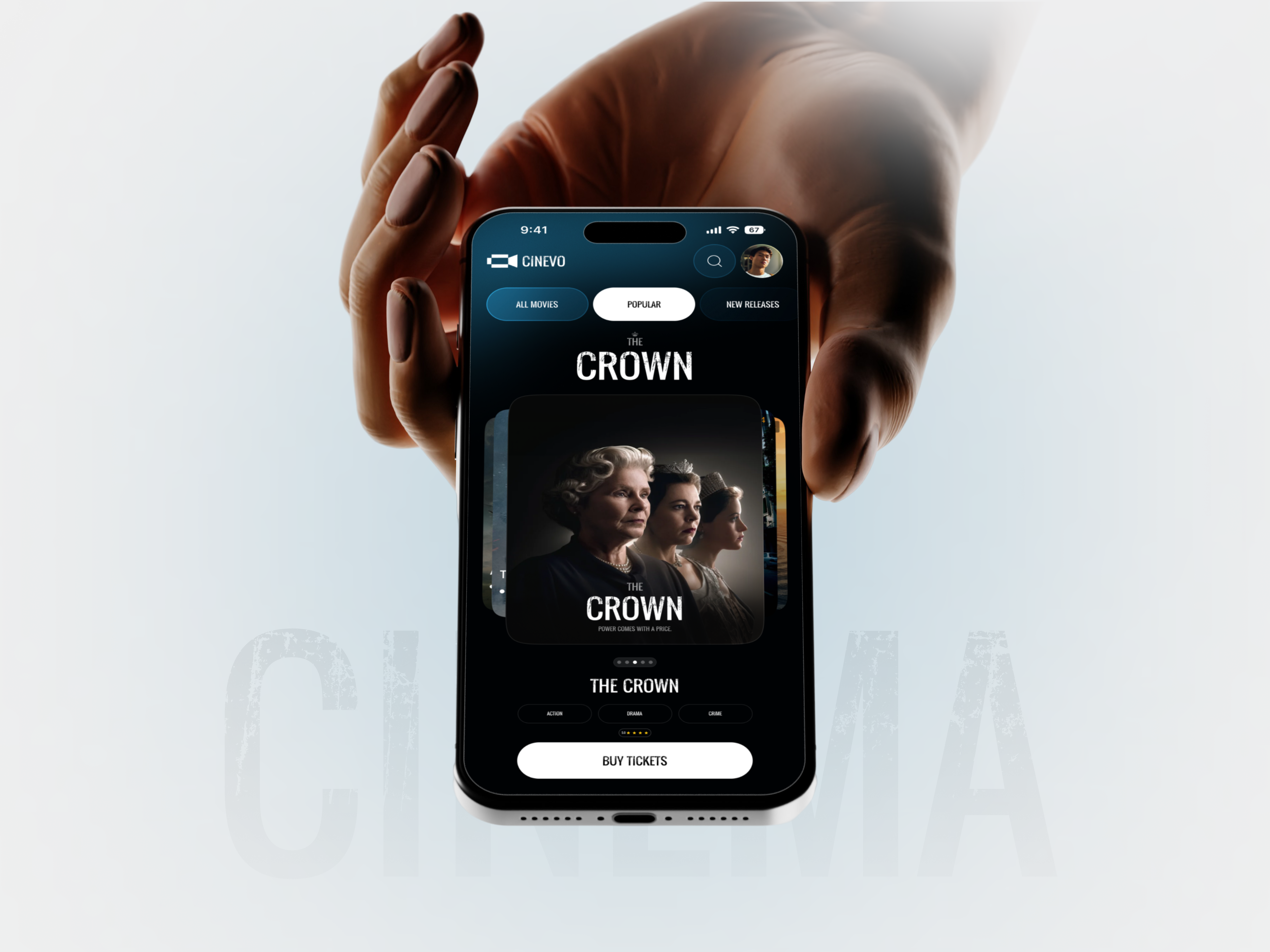 Modern Cinema Booking App UI app booking booking app interface movie app netflix service startup ticket ui ux web