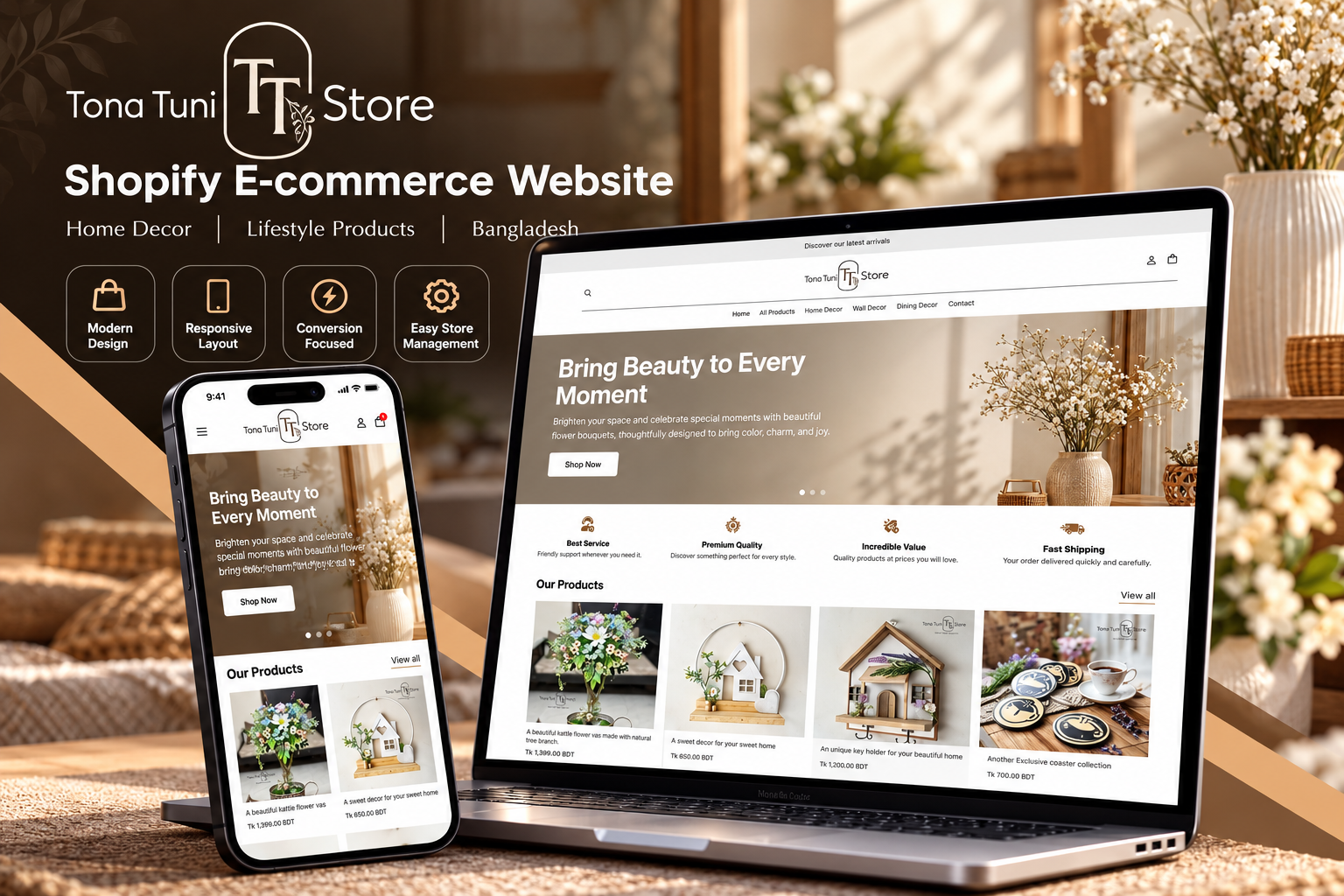 Tona Tuni Store — Shopify Home Decor E-commerce Website ecommerce website shopify shopify store shopify store design shopify website