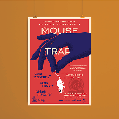 The Mouse Trap hand illustration mouse mystery poster theatre