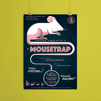 The Mousetrap 2 illustration mouse mystery noose play poster theatre typography