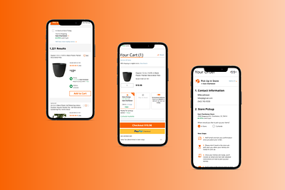 Home Depot Mobile Feature add to cart cart check out check out page design ecommerce feature home depot product design product page redesign search page stock availability ui ux design