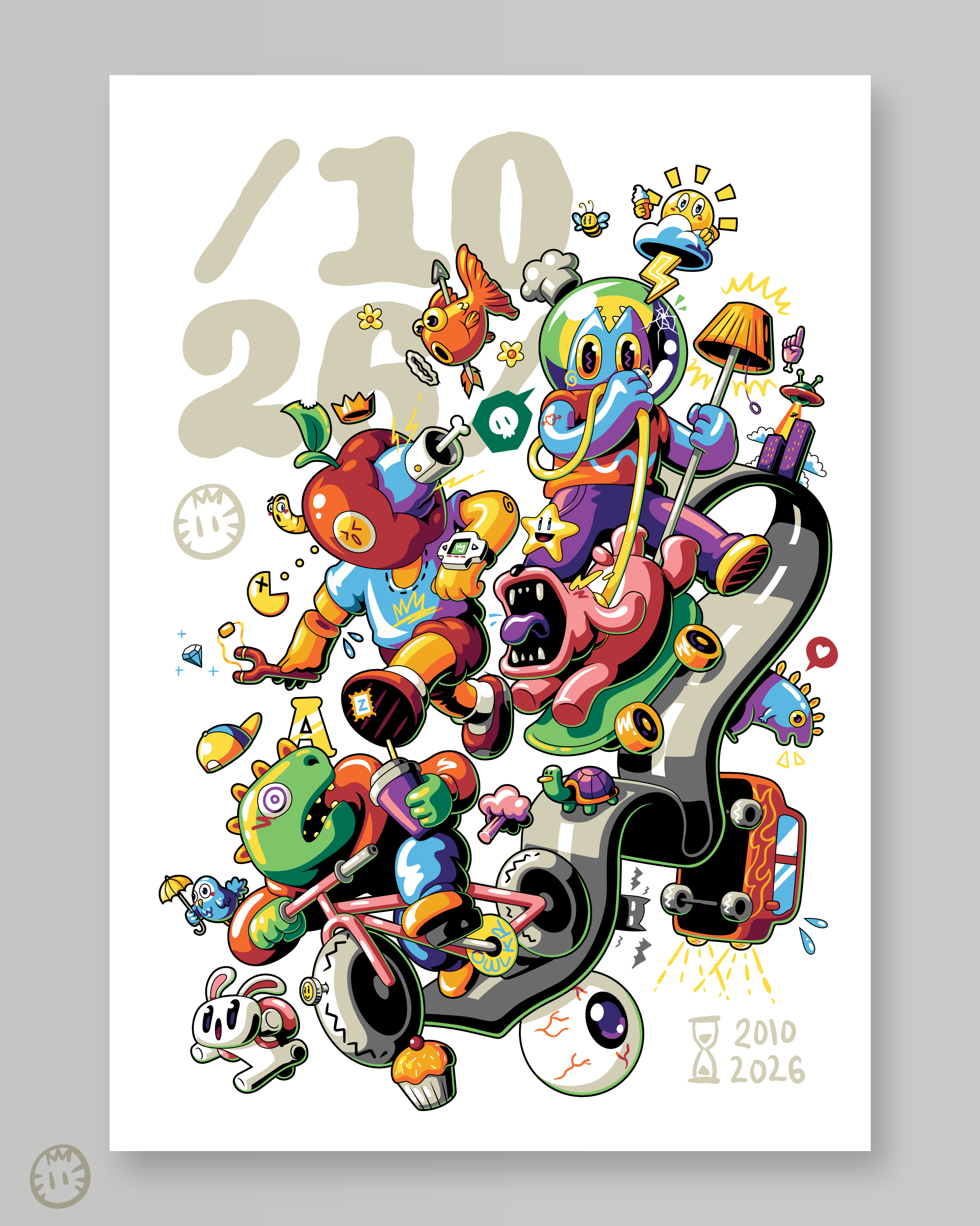 16 years bold character design clean colorful commission cute doodle funny illustration key art key visual mascot poster street art surreal t shirt t shirtdesign tee vector vibrant
