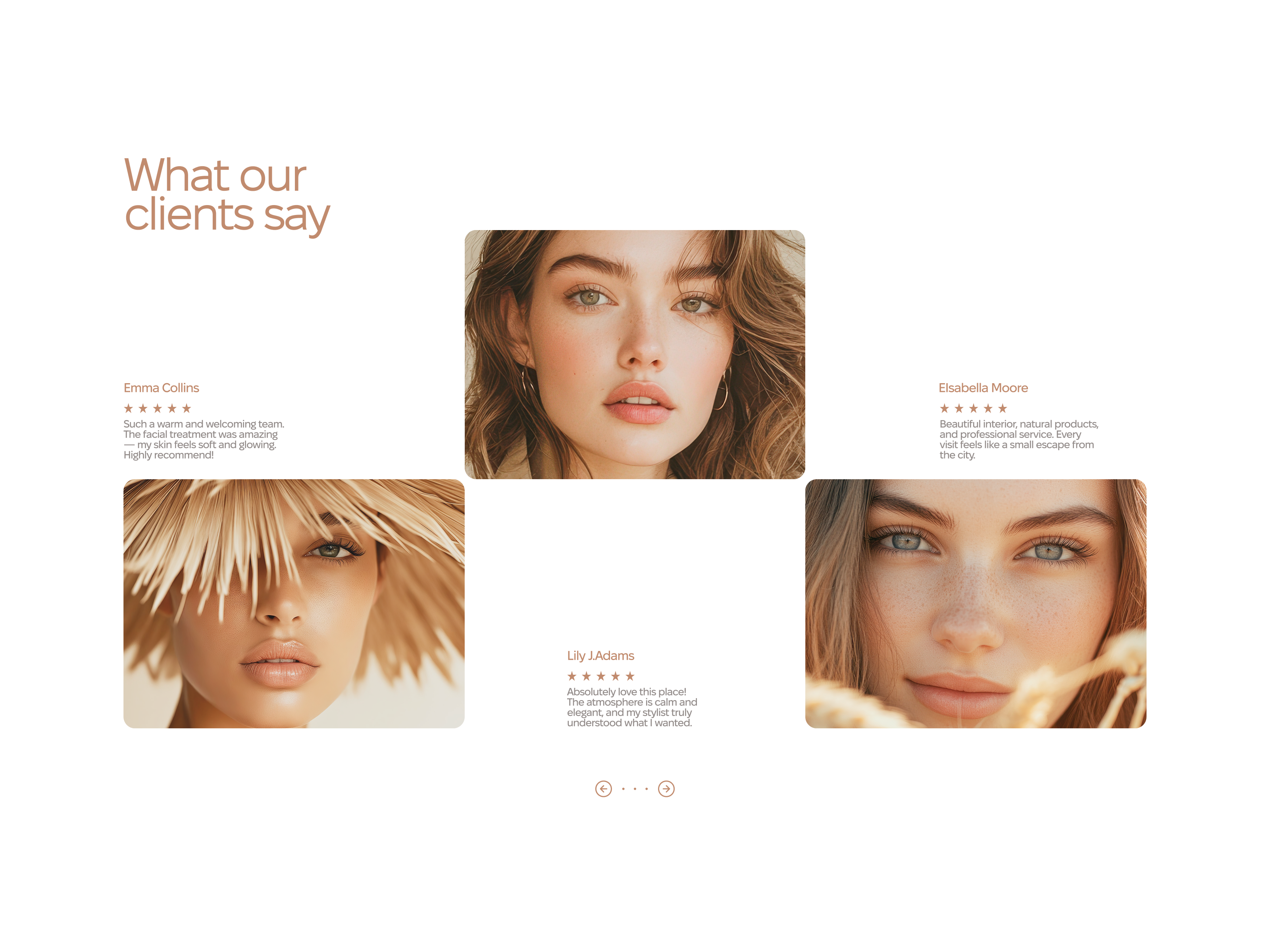 Beauty Website Testimonials beauty figma landing page modern responsive reviews testimonials ui design web design website