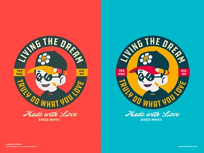 Living the dream branding character design emblem graphic design illustration logo malaysia vector
