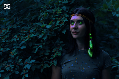 The Green Girl adobe american indian dark editing girl glow nature photoshop