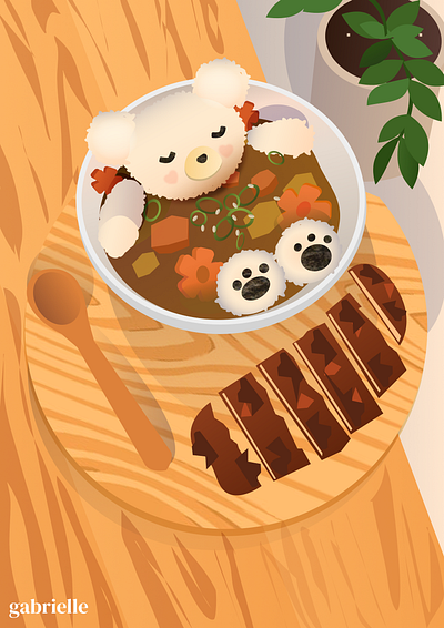 Rice Bear and Chicken design graphic design vector