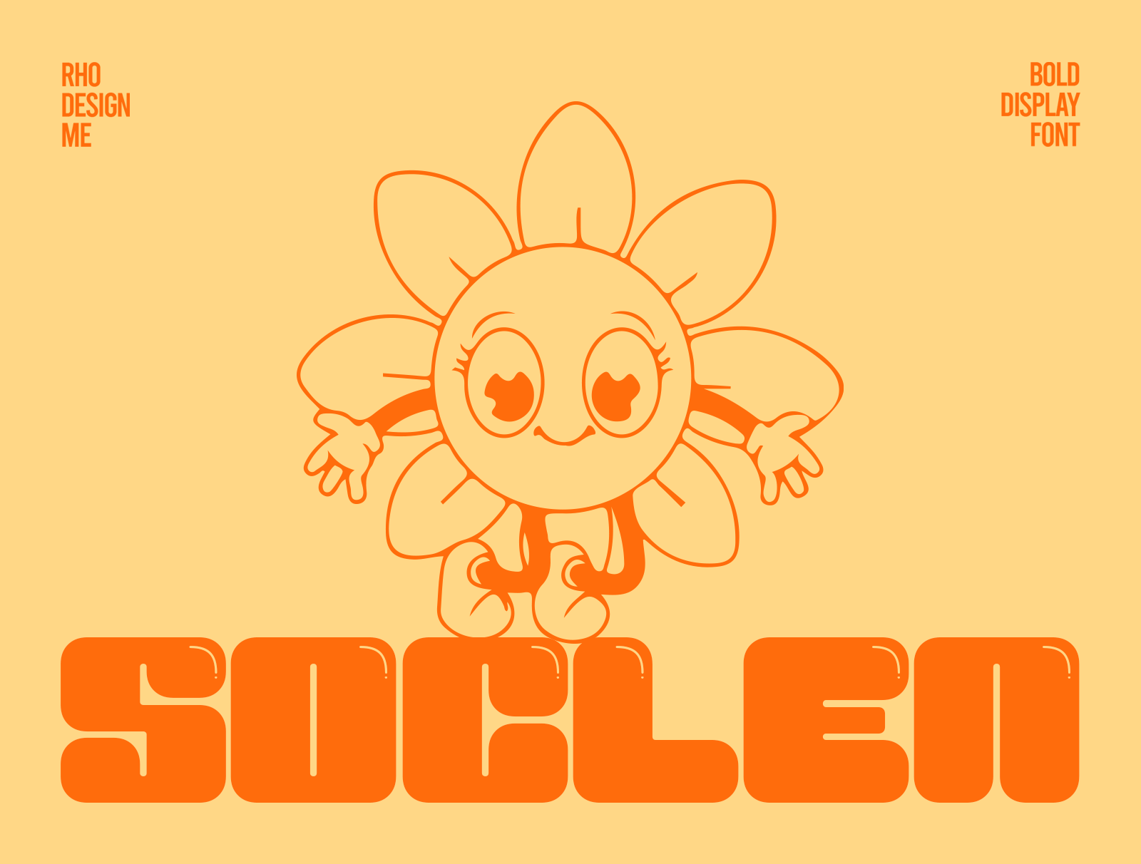 Soclen – Bold Display Font 70s bold display bold font branding cartoon creative font design display font font graphic design logo design playful poster design retro retro font sticker streetwear typeface typography vintage