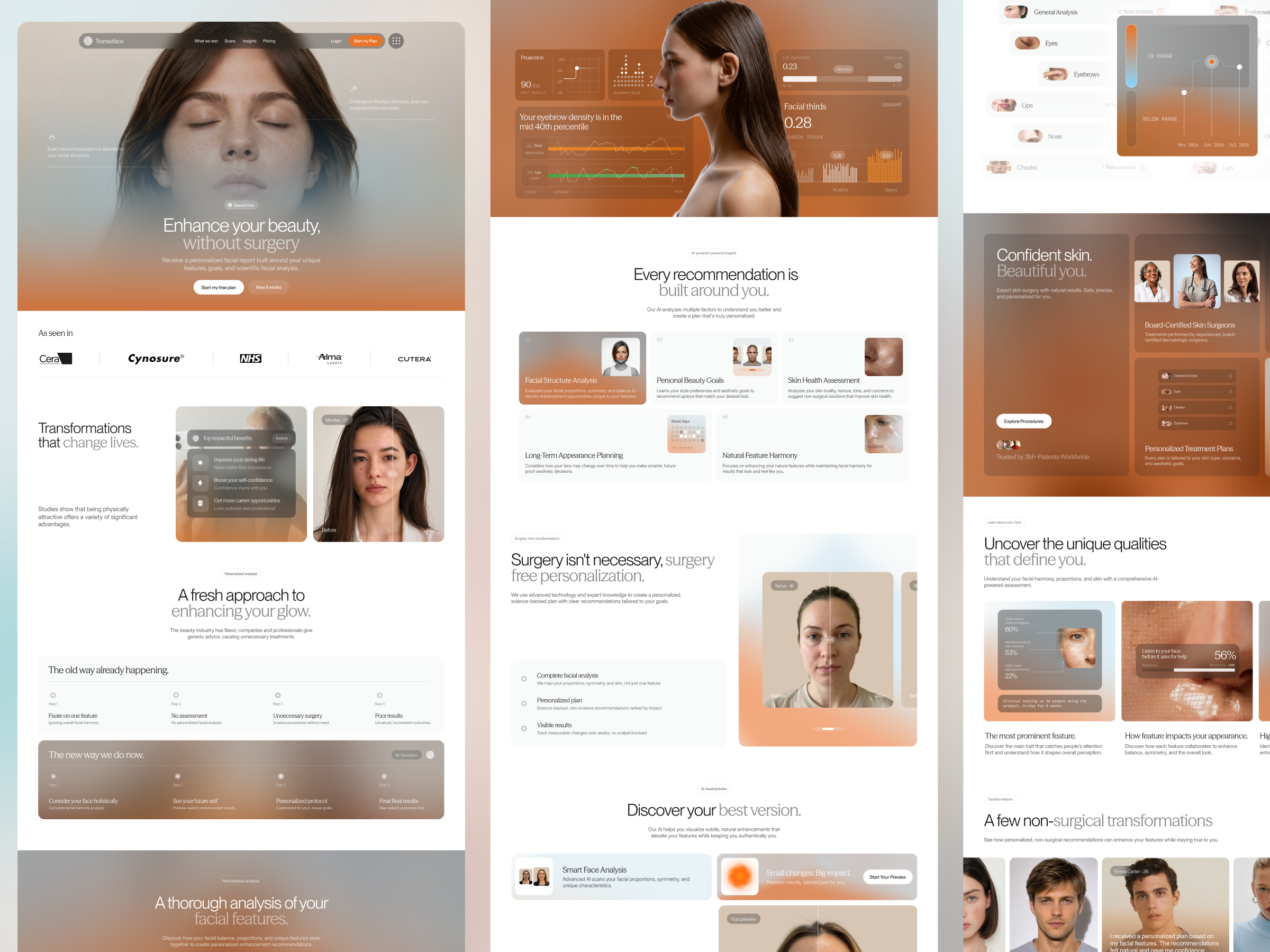 AI Aesthetic Platform aesthetic aesthetics ai ai design artificialintelligence b2b website beauty beauty clinic clinic website dermatology design inspiration healthcare landing page med tech medical website saas skin analysis skin clinic skincare startup