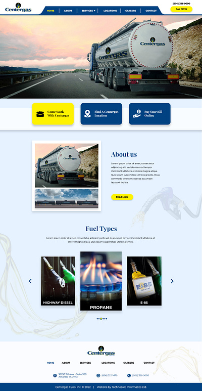 Centergas - Homepage Design adobe photoshop fuel gas ui ux web design