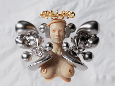 The space queen art crown flower fly illustration kingdom mask nature queen space