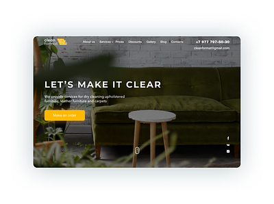Cleaning services website design concept