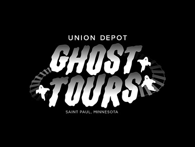 Ghost Tour Logo Concept #1 ghost ghost tours halloween haunted logo logo design railroad railway spooky train train station train tracks