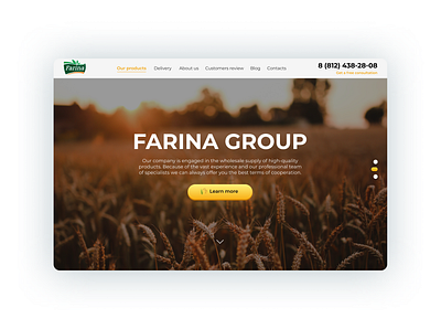 Agriculture company website design concept