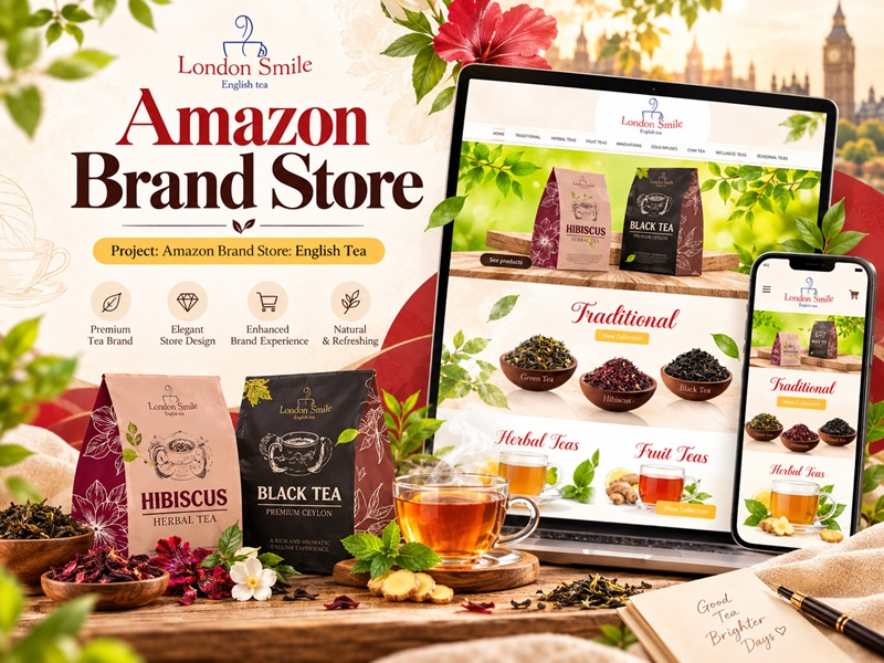 Amazon Brand Store: English Tea amazon amazon brand store amazon listing amazon product branding graphic design
